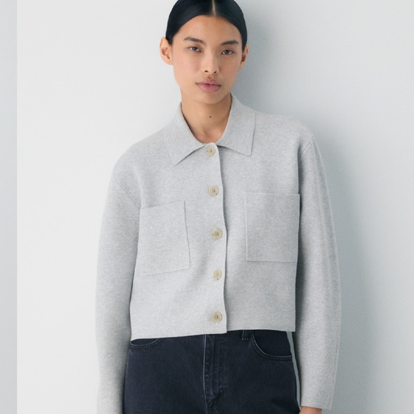 Babaton Gray Button-Up Sweater - Picture 1 of 5